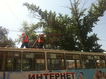 На пересечении улиц Советской и Рахова встал трамвай №3