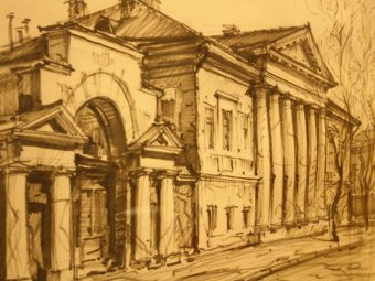 В краеведческом музее представили зарисовки старых архитектурных сооружений Саратова