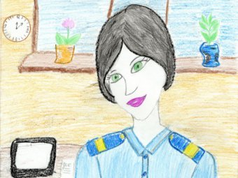 В ГУ МВД области прошел конкурс детского рисунка «Моя мама — полицейский»