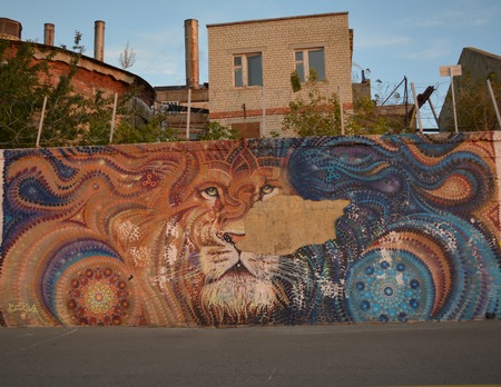 Граффити льва