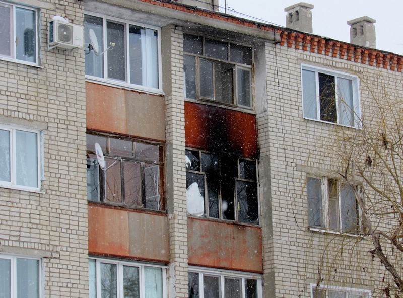 Место пожара в Степном.