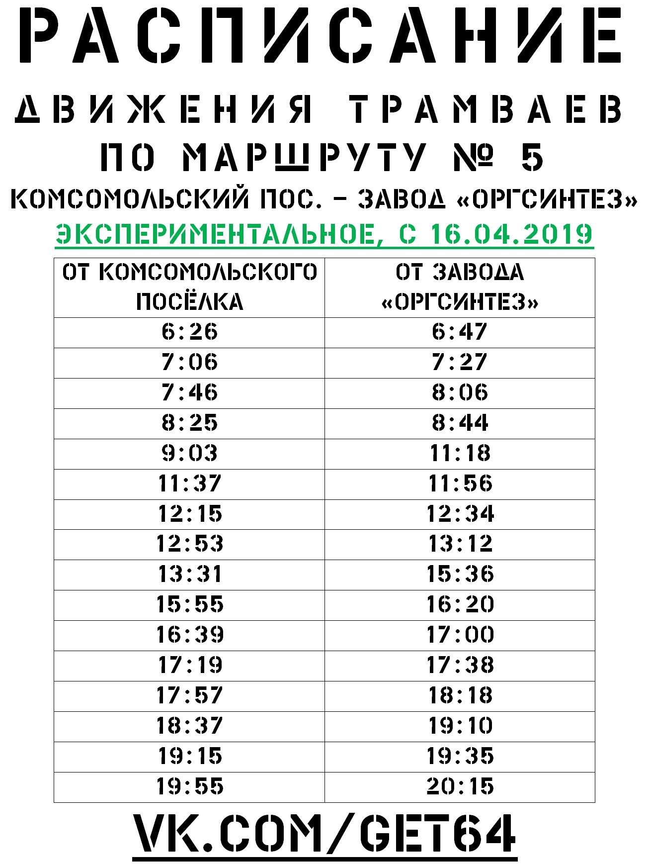 В Саратове ввели экспериментальное расписание трамваев №5