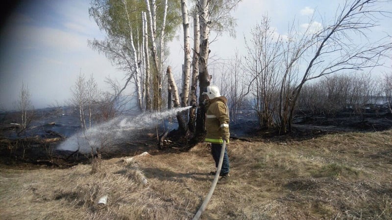 Тушение природного пожара в Аткарском районе