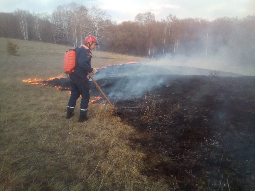 Тушение природного пожара в Аткарском районе