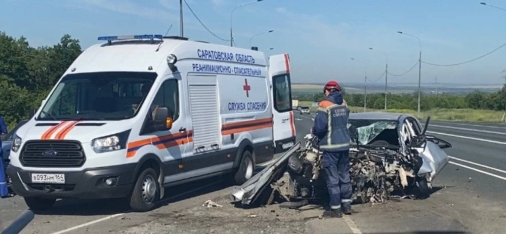 Место страшной аварии под Саратовом