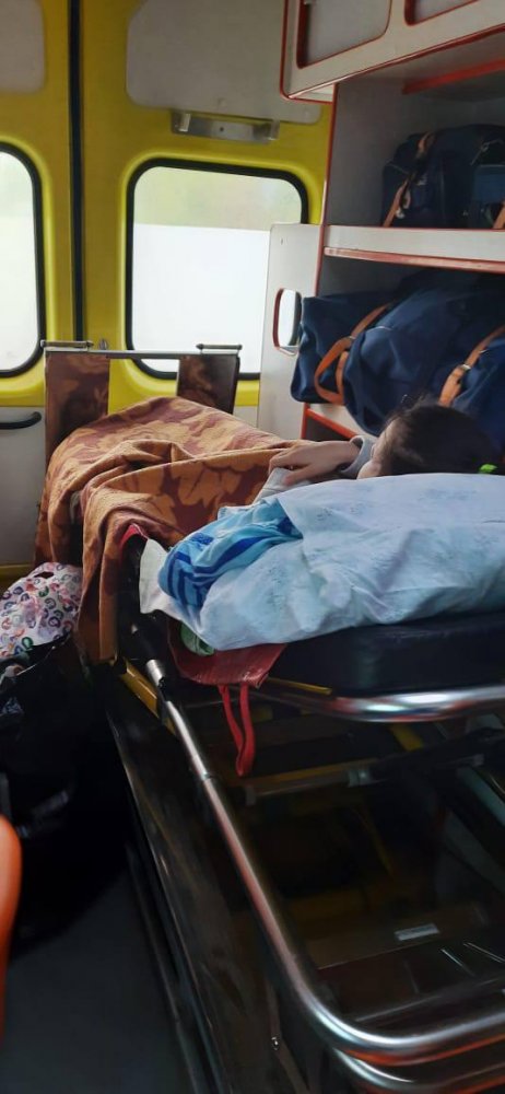 Вольчанка в автомобиле скорой помощи