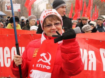 Ольга Алимова принимает участие в «Марше пустых кастрюль»