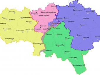 Для выборов в Госдуму Саратов «разорвут» на приписанные к сельской местности избирательные округа. Схема «нарезки»