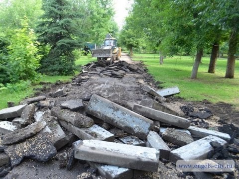 В Энгельсе начали благоустраивать городской парк