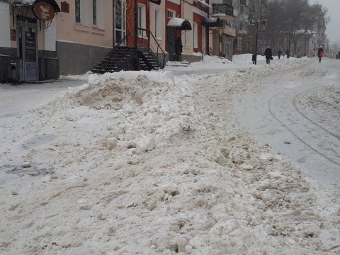 На Волжской завалили снегом велодорожку