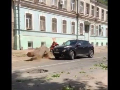 Саратовские коммунальщики едва не убили водителя спиленным деревом