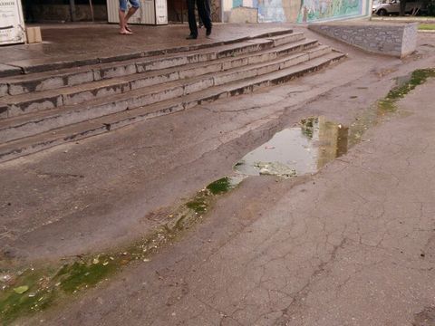 У входа в горпарк появился зловонный «ручей»