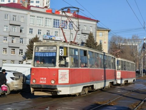 Утром в Саратове остановились трамваи трех маршрутов