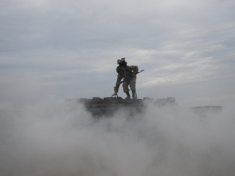В Шиханах огнеметчики объемным взрывом уничтожили бункер условных боевиков