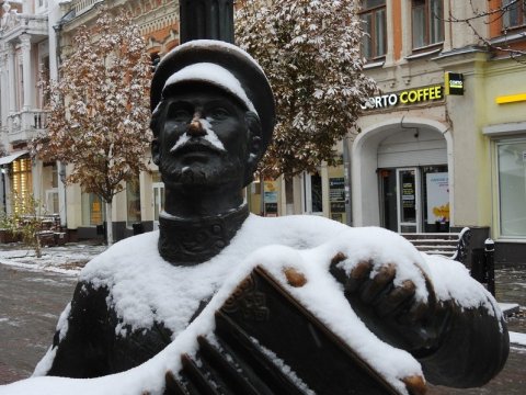 Первый снегопад в Саратове. Фоторепортаж