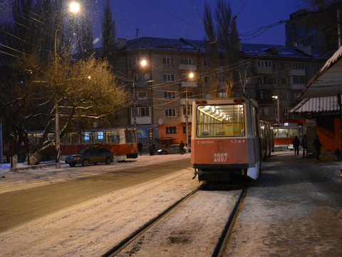 В Саратове стоят трамваи пяти маршрутов