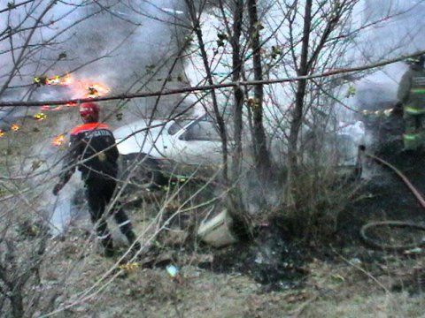Под Аткарском иномарка пьяного водителя вылетела с дороги и сгорела