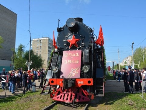 В Энгельсе встретили ретропоезд «Воинский эшелон»