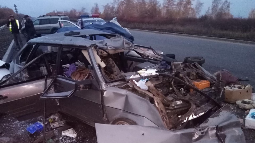 Под Лысыми Горами два пенсионера из девятки попали в больницу после ДТП с фурой