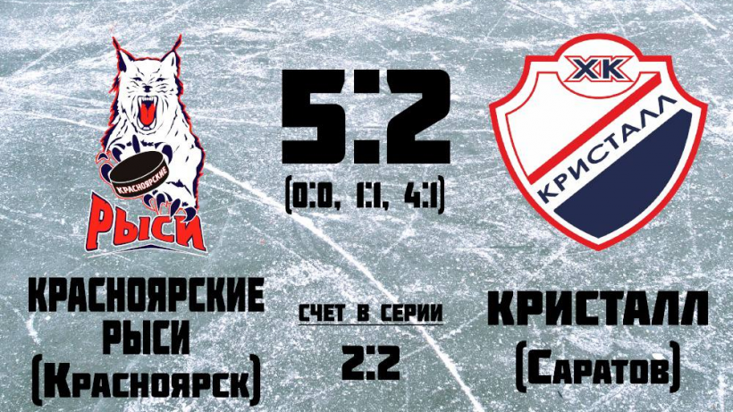 Кристалл крупно проиграл Красноярским рысям в четвертом матче финала первенства ВХЛ