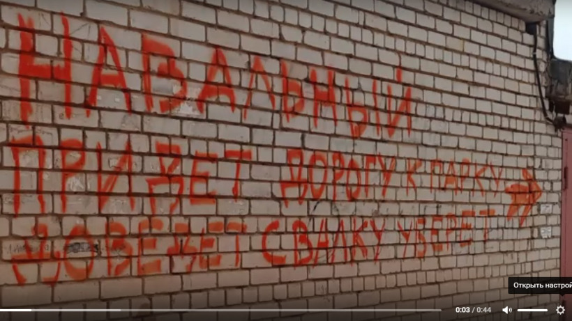 «Навальный придет – дорогу к парку доведет». Жители Энгельса при помощи граффити с фамилией оппозиционера пытаются решить проблемы с благоустройством