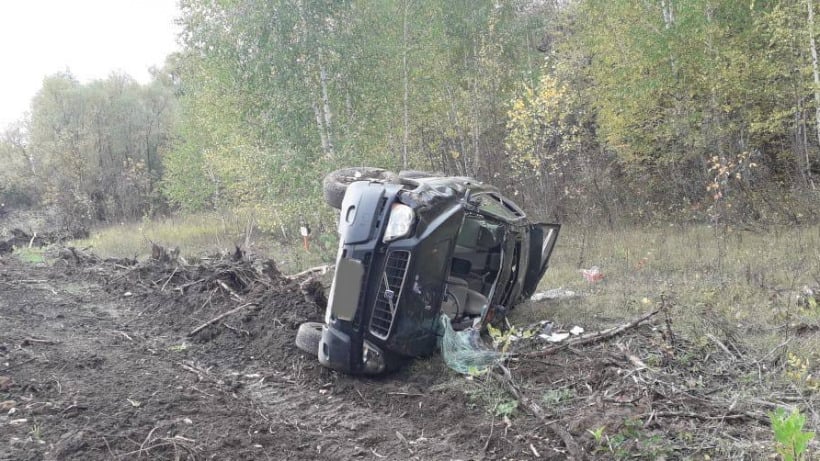 На трассе под Аркадаком «Вольво» вылетел в кювет. Пять человек пострадали