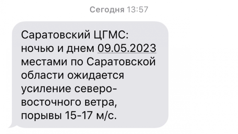 МЧС предупредило саратовцев о сильном ветре в День Победы