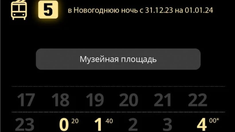 Стал известен график работы саратовского электротранспорта в новогоднюю ночь