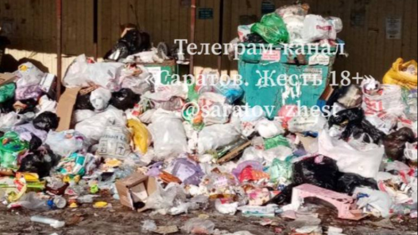 Саратовец показал гору мусора вокруг контейнерной площадки на Огородной