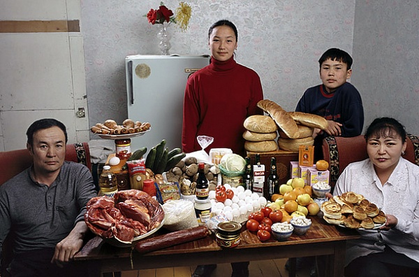 Семья из Монголии. Затраты на еду в неделю: 40 долларов