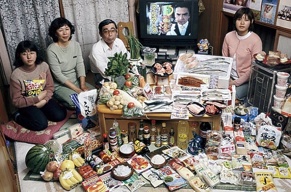 Семья из Японии. Затраты на еду в неделю: 317 долларов