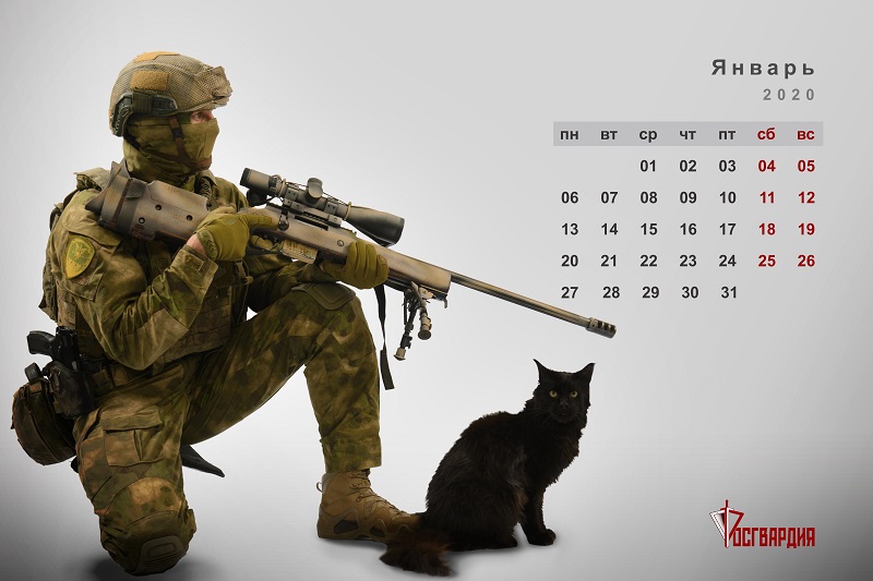 Росгвардия выпустила к 8 Марта календарь «Спецназ и котики»